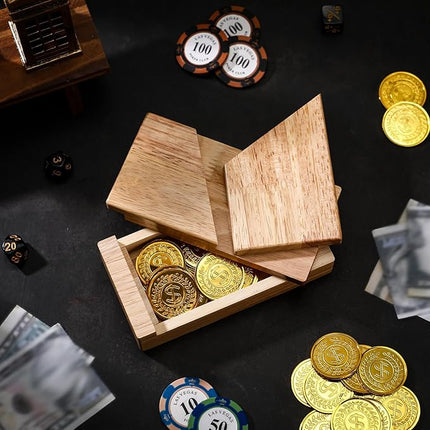 Zhanmai 2 Pack Christmas Puzzle Box Gift Wooden Magic Impossible Dovetail Box Secret Money Case Mini 3D Brain Teaser Case for Valentines Girlfriend Cash Adults Teens(Rectangle,Wood Color)