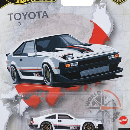 Hot Wheels Premium Car Culture Collectible Toy Car, 1:64 Scale Die-Cast '82 Toyota Supra, World Tour Vehicle with Real Riders Tires