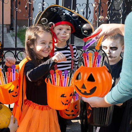 Letapapa 80 PCS Bubble Wands, Halloween Party Favors for Kids, Halloween Kids Goodie Bag Stuffers, Great Halloween Treats Toys, Girls Boys Classroom Prizes (4 Colors)