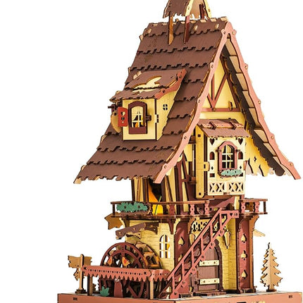 ROKR Cuckoo Clock Mechanical 3D Wooden Puzzle Kit for Adults, DIY Wooden Clock Model Building Set, Unique Home Decor Gift for Women Men