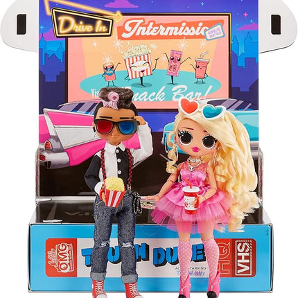L.O.L. Surprise! OMG Movie Magic Fashion Dolls 2-Pack Tough Dude and Pink Chick with 25 Surprises Including 4 Fashion Looks, 3D Glasses, Accessories and Reusable Playset - Great Gift for Ages 4+