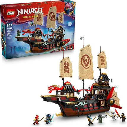 LEGO NINJAGO The Temple Bounty Building Toy - Multi-Level Boat W/6 Ninja Toy Minifigures for Kids, Ages 14+ - Model Building Kit with Display Stand - Dragons Rising Gift for Teen Boys & Girls - 71848