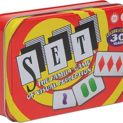 SET Card Games for Kids - Collectors Tin, Matching Game, Learning Games, Fun Family Games, Game Night, Travel Games, Memory Game, Learning Game, Multi-Player Card Game of Visual Perception, Ages 6+