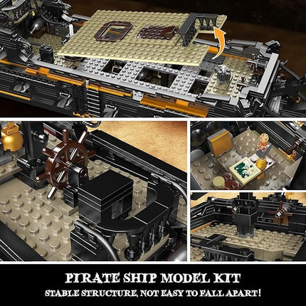 Mould King 13199 Pirates Ship Model Building Blocks Kits, MOC Large Black Pearl Sailboat Model Construction Set to Build, Gift for Kids Age 8+/Adults Collections Enthusiasts (3180+ Pieces)