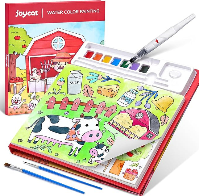 JoyCat Paint with Water Coloring Books for Toddlers, Watercolor Painting Sets for Kids Ages 3-5 4-8, Arts and Crafts Drawing Activities Toy Birthday Gift for Boys Girls (Farm)