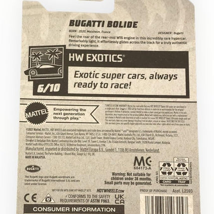 Hot Wheels Bugatti Bolide, HW Exotics 6/10 [Black/Blue] 213/250