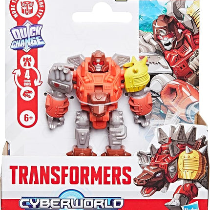 Transformers CYBERWORLD Dinobot Snarl Cyber Changers 4-Inch Action Figure, Quick Change to Dino Mode, Robot Toys for Boys and Girls 6 and Up