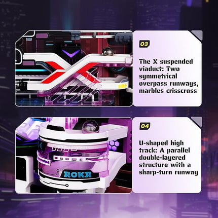 ROKR 3D Puzzles Building Toy Sets Marble Run Model Kits for Adults, 140pcs Brain Teaser STEM Kit for Kids, DIY Hobbies for Men Women, Boys and Girls (Parallel World MR02S)