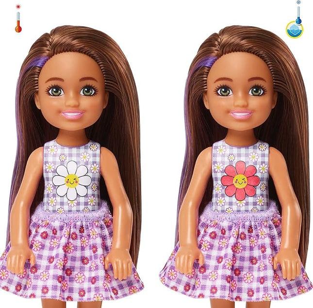 Barbie Color Reveal Small Doll & Accessories, Picnic Series, 6 Surprises, 1 Chelsea Doll (Styles May Vary)