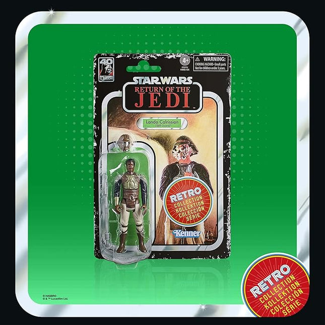 STAR WARS Retro Collection Lando Calrissian (Skiff Guard), Return of The Jedi 3.75-Inch Collectible Action Figures, Ages 4 and Up (F7277)