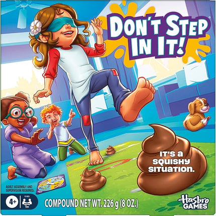 Don't Step in It! Preschool Game I Blindfolded, Poop Party Game | Spinner with 8 Fun Animal Moves | Ages 4+| 1+ Players I Funny Kids Board Games