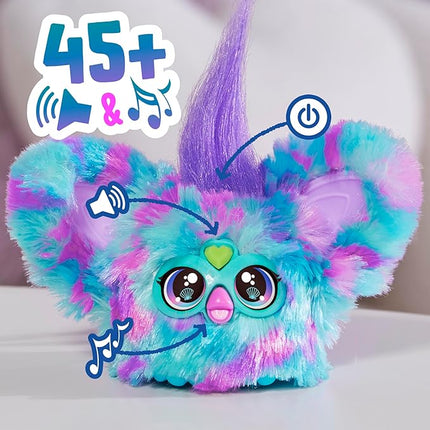 Furby Furblets Mer-May Mini Friend, 45+ Sounds, Ocean Music, Speaks Only Furbish, Electronic Plush Toys for Girls & Boys, Interactive Pets, Multicolor, 6+