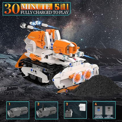 5in1 STEM Robot Building Toys for Kids, Remote & APP Controlled Robot Car Tank STEM Building Kit for Kids Science Learning, 689 Pcs DIY Building Blocks Set Gifts for Age 6 7 8 9 10 11 12+ Boys & Girls