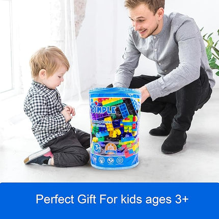 Dimple Large Building Blocks for Toddlers/Kids (600 Piece) Stackable, Multi-Colored, Interlocking Toys Safe, Non-Toxic Plastic Bright Colors, Waterproof Boys, Girls Age 3 for Kids
