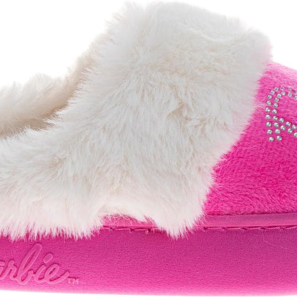 Josmo Barbie Girls Slippers Cozy Fuzzy Plush House Shoes Warm Indoor Outdoor Kids Bedroom Slippers for Little Kid Big Kid Adults
