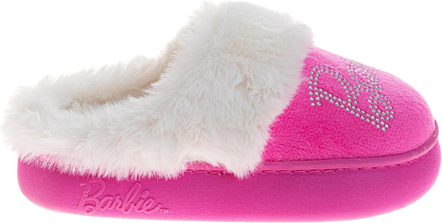 Josmo Barbie Girls Slippers Cozy Fuzzy Plush House Shoes Warm Indoor Outdoor Kids Bedroom Slippers for Little Kid Big Kid Adults