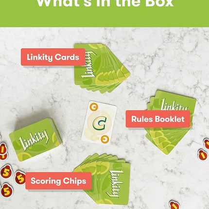 SimplyFun Linkity - Engaging Vocabulary and Word Association Educational Game for Ages 8 & Up, Perfect Word Game for Kids for Family Night, Classroom Learning, and Parties, for 3-8 Players