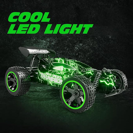 Tecnock RC Cars for Kids, 1:18 Scale 2WD RC Car with LED Lights, 2.4GHz Remote Control Car with USB-C Easy Charging & 50 Mins Playtime, Toys Gifts for Boys & Girls Ages 8-12