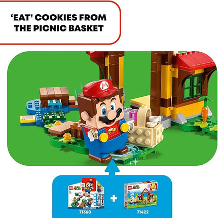 LEGO Super Mario Picnic at Mario’s House Expansion Set 71422, Collectible Playset with Yellow Yoshi Figure, Buildable Game Toy to Expand on Starter Course, Super Mario Birthday Gift for 6-8 Year Olds