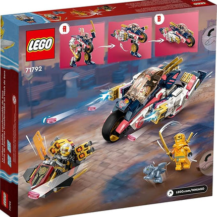 LEGO NINJAGO Sora’s Transforming Mech Bike Racer Building Toys for Kids, Featuring a Mech Ninja Bike Racer, a Baby Dragon and 3 Minifigures, Gift for Kids Aged 8+, 71792