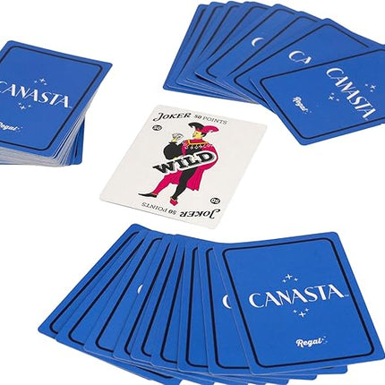 Regal Games Canasta Cards Set for Adults - Rummy Style 2-6 Player Card Games - Fun & Travel Playing Cards for Game Night (2 Decks, 54 Cards Each)