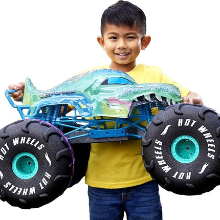 Hot Wheels RC Monster Trucks Mega-Wrex in 1:6th Scale, Extra Large Remote-Control Toy Truck, More Than 2ft Long