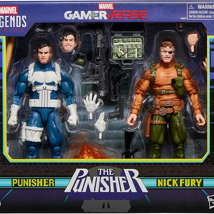 Marvel Legends Series Gamerverse Punisher & Nick Fury, Retro Video Game-Inspired Collectible 6-Inch Action Figures