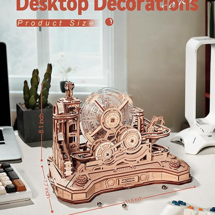 ROKR 3D Wooden Puzzle for Adults, Wooden Marble Run Set, Model Building Kits, Christmas Birthday Gifts for Teens and Adults, DIY Gear Ball Challenge