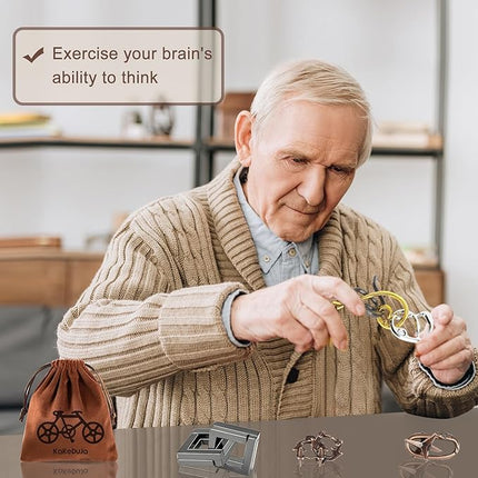 9pcs Metal Puzzle for Adult Disentanglement Puzzles Lock Puzzle Games Set Gift for Adults Teenagers