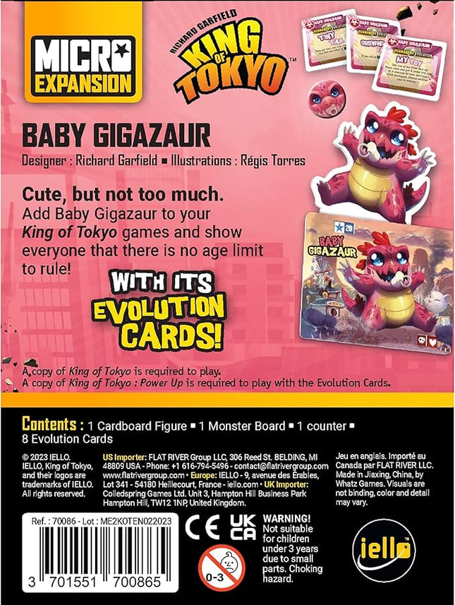 IELLO King of Tokyo: Baby Gigazaur Micro Expansion - Iello, Card Game Expansion to Play with King of Tokyo Base Game