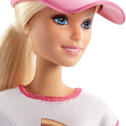 Barbie Careers Playset, Blonde Pizza Chef Doll with Toy Oven & Counter with Sliding Conveyer Belt, Molds, 3 Dough Colors & Accessories