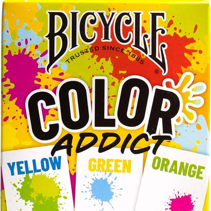 Bicycle Color Addict Matching Family Card Game, Up to 6 Players (Ages 7 and Up), Yellow