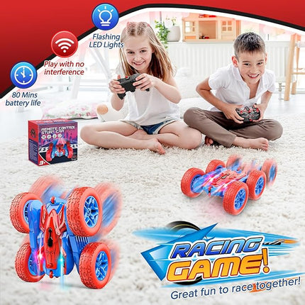 RC Cars Toys for Boys Ages 3-8 Kids Remote Control Stunt Car Toy Christmas Birthday Gifts for 4 5 6 7 8 9 10 Year Old Boy Girl Gift 360° Flip 4WD Car for Boys Age 4-6 5-7 Stocking Stuffers