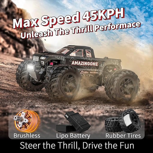 20208 1/20 Scale Brushless Fast RC Cars for Adults, Max 45KMH High Speed Moster RC Buggy,Hobby RC Trucks 4X4 Offroad,All Terrain RTR Remote Control Car with 2 Bettery