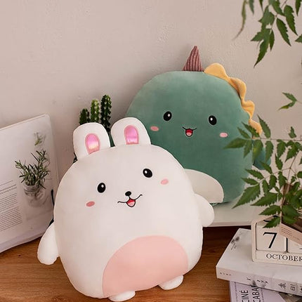 Soft Flat Rabbit Plush Hugging Pillow Cute White Rabbit Stuffed Animal Bunny Plushies Toys Kids Bunny Anime Cushion for Birthday, Valentine's Day, Christmas...16.5 Inch