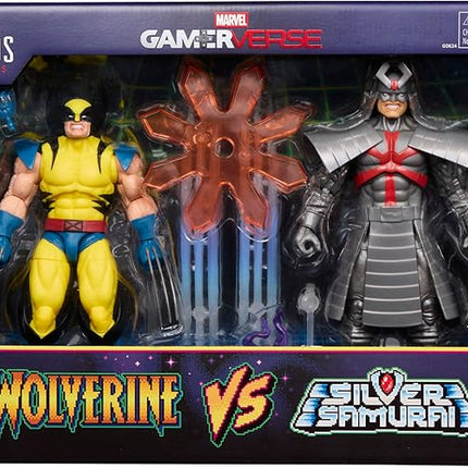 Marvel Legends Series Gamerverse Wolverine vs Marvel's Silver Samurai, Retro Video Game -Inspired Collectible 6-Inch Action Figures