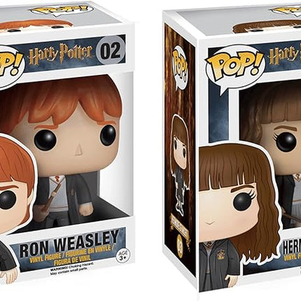 Funko Pop! Movies: Harry Potter 2-Pack – Ron Weasley (#02) & Hermione Granger (#03) Collectible Vinyl Figures