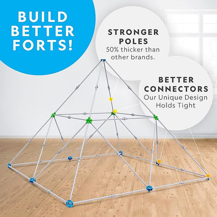 NATIONAL GEOGRAPHIC Kids Fort Building Kit - 135-Piece Indoor Fort Builder, Creative Play, STEM Building Toys for Kids Ages 6 7 8 9 10 11 12, Blanket Fort (Amazon Exclusive)