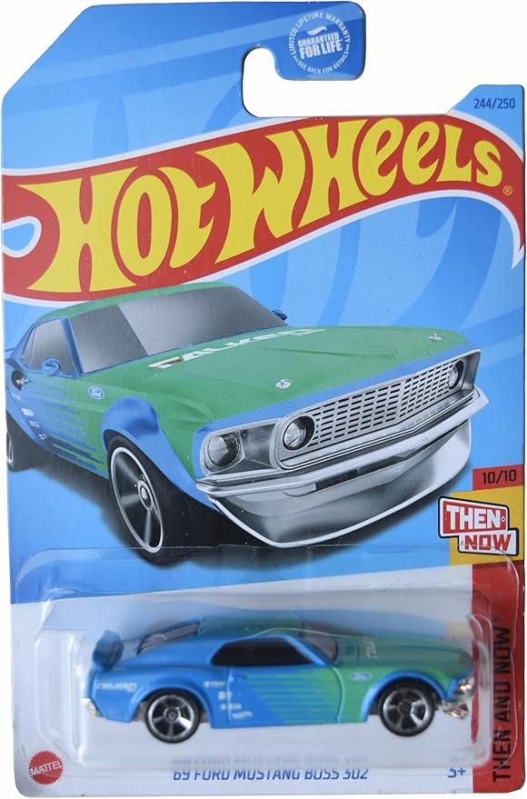 Hot Wheels '69 Ford Mustang Boss 302, Then and Now 10/10 [Blue/Green] 244/250