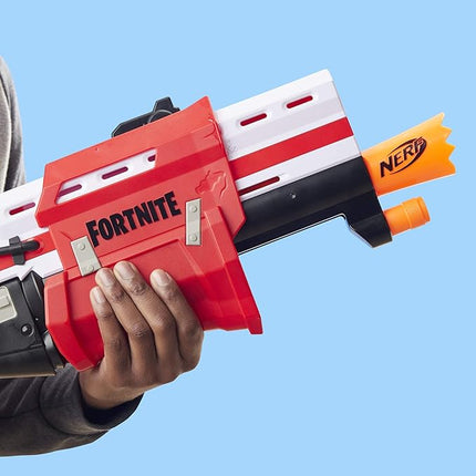 Nerf Fortnite Ts Blaster - Pump Action Dart Blaster, 8 Official Mega Fortnite Darts, Dart Storage Stock - for Youth, Teens, Adults