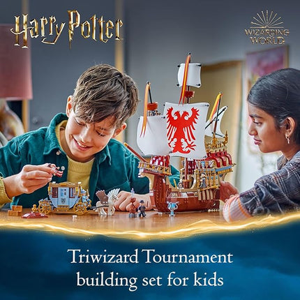 LEGO Harry Potter Triwizard Tournament: The Arrival, Harry Potter Collectible with Beauxbatons Carriage and Durmstrang Ship, Magical Gift for Boys & Girls, Harry Potter Toy for 10 Year Old Kids, 76440