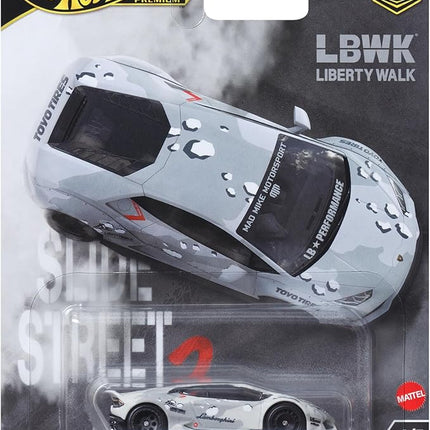 Hot Wheels Premium Car Culture Collectible Toy Car, 1:64 Scale Die-Cast LB-Works Lamborghini Huracan Coupe, Slide Street Vehicle with Real Riders Tires