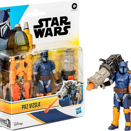 STAR WARS Epic Hero Series Paz Vizsla 4-Inch Deluxe Action Figure & 4 Accessories, Toys for 4 Year Old Boys and Girls