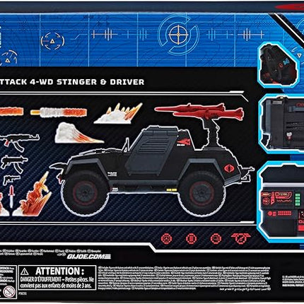 G.I. Joe Classified Series #120, Cobra Night Attack 4-WD Stinger & Driver, Collectible 6 Inch Action Figure & Vehicle with 8 Accessories