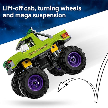 LEGO Marvel The Hulk Truck vs. Thanos - Monster Truck Building Toy for Kids 7+ - Includes Hulk & Thanos Toy Minifigures - Creative Birthday Gift Idea for Girls and Boys - 76312