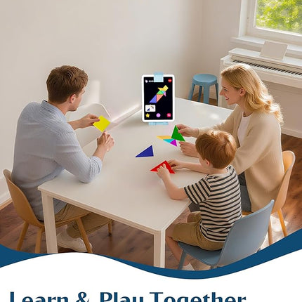 Qxtamo® Innovative AR Tangrams Puzzles Games, 1000+ Animated Sensory Toys, Family Travel Learning Education STEM Toys Birthday Gift Party Favors for Kids Children Boys Girls Teens, Ages 3+ Year Old