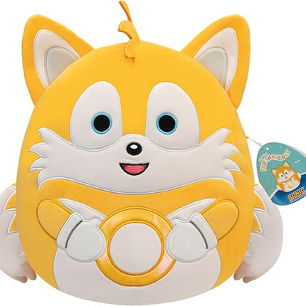 Squishmallows Original 14in “Sonic The Hedgehog” Tails Holding Gold Rings Plush (Large)