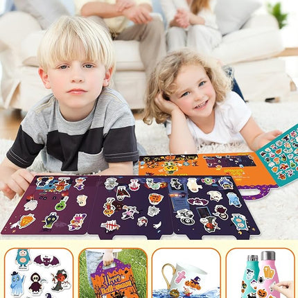 Reusable Sticker Book for Toddlers 2-4 Years, Stickers for Kids, Toddler Sticker Book Ages 1-3, Toddler Craft Activities, Toddlers Travel Toys Ages 2+ Boy Girl Birthday Gifts - Halloween