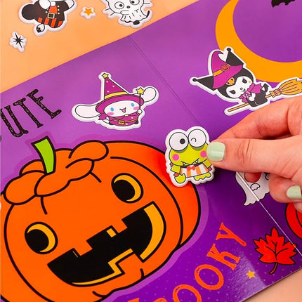 Hello Kitty and Friends Halloween Puffy Playset, Includes 30+ Stickers, 2 Play Scenes, Reusable for Kids