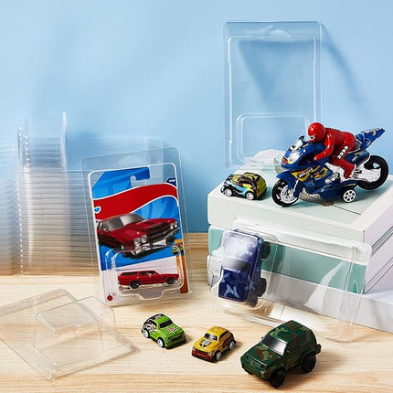 Tatuo 12 Pcs Protector Packs Compatible with Hot Wheels Model Car Clamshell Cases Plastic Display Protective Case Clear Die Cast Car Blister Pack Covers Storage(7.5 x 5 x 2 Inch,Stylish Style)